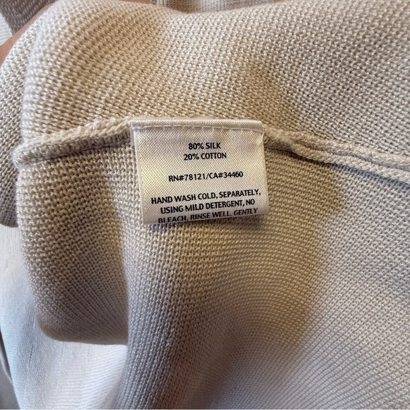 Eileen Fisher Open Front Drapey Cardigan Silk Cotton Blend Women’s Size XS - Picture 8 of 9